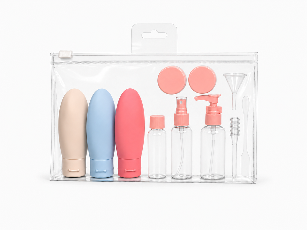 Kit Voyage Flacons Avion Réutilisables – Set de Toilettes Cabine TSA Asalya Travel