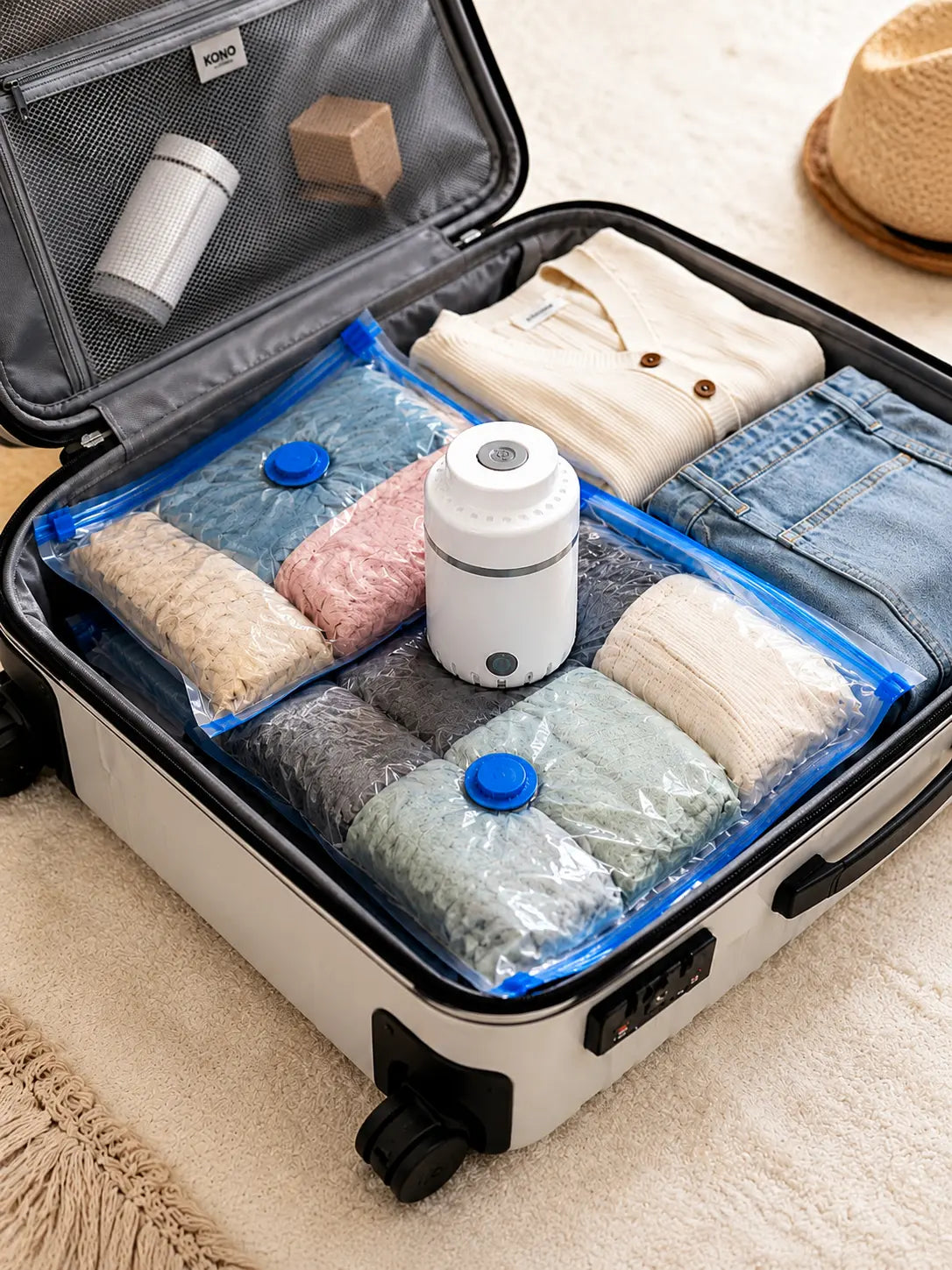 Aspirateur Électrique avec 4 Sacs Sous Vide Asalya Travel